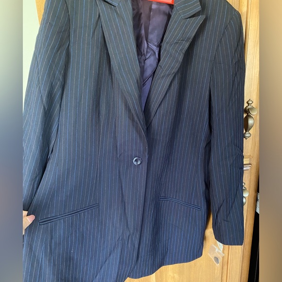 NWT Neiman Marcus Vintage Deadstock Wool Stripe Blazer Jacket Coat One Button - Picture 7 of 16